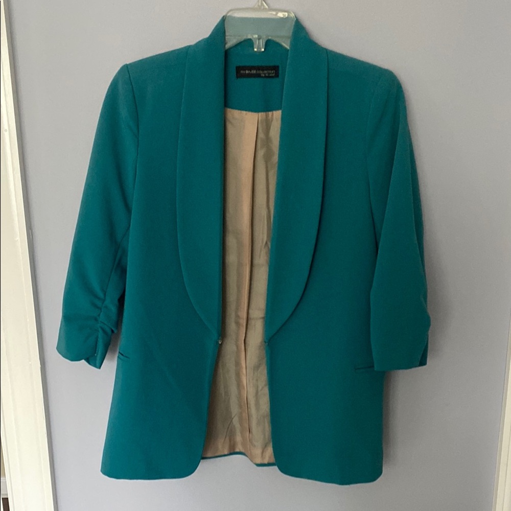 Teal Blazer Tailored 3/4 Sleeve